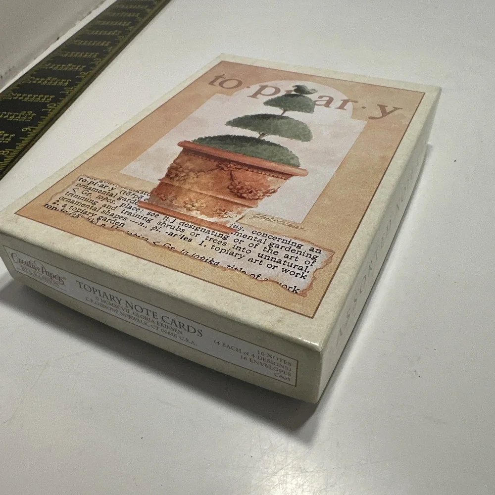 Postcard lot. 4- Topiary Cards‎ / Envelopes And 4 Café Malt 4 Cards / Envelopes